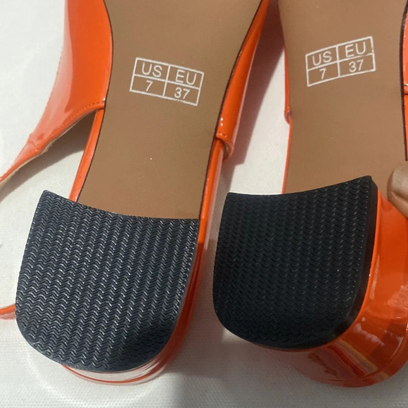 WAYDERNS Women's Ankle Strap Square Toe Slingback Patent Leather Chunky Low Heel - Picture 9 of 9